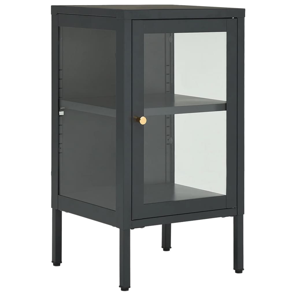 vidaXL Sideboard Anthracite 38x35x70 cm Steel and Glass