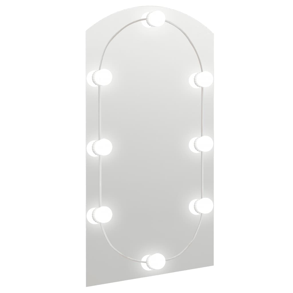 vidaXL Mirror with LED Lights 90x45 cm Glass Arch