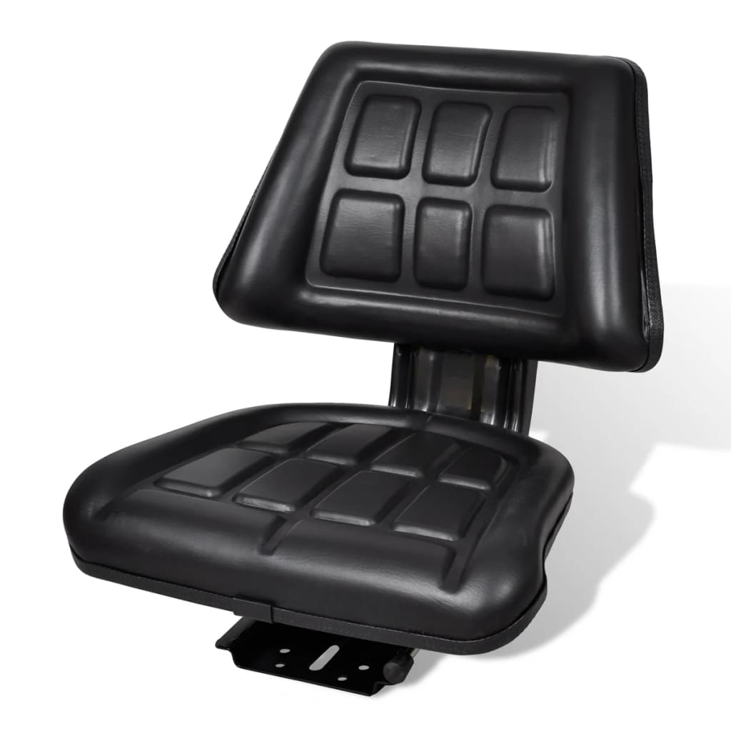 vidaXL Tractor Seat with Backrest Black