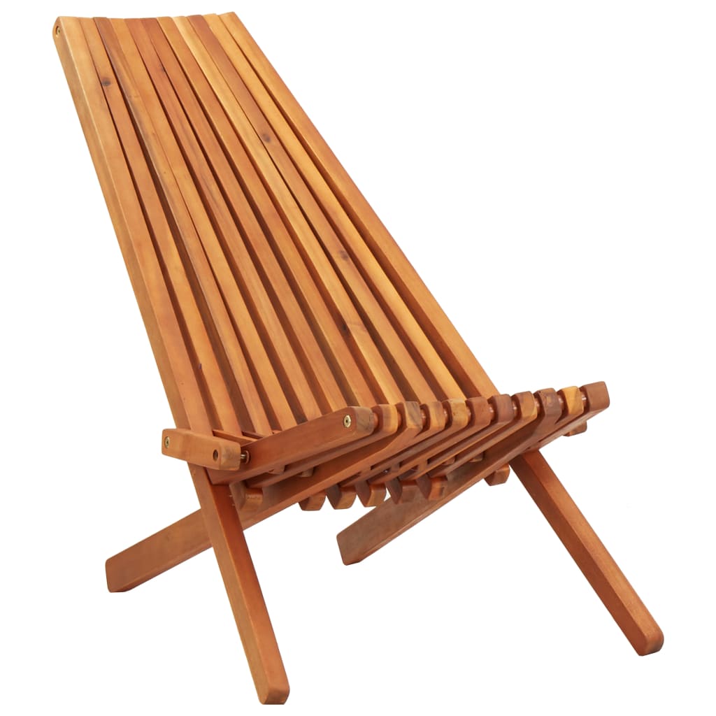vidaXL Folding Outdoor Lounge Chair Solid Acacia Wood