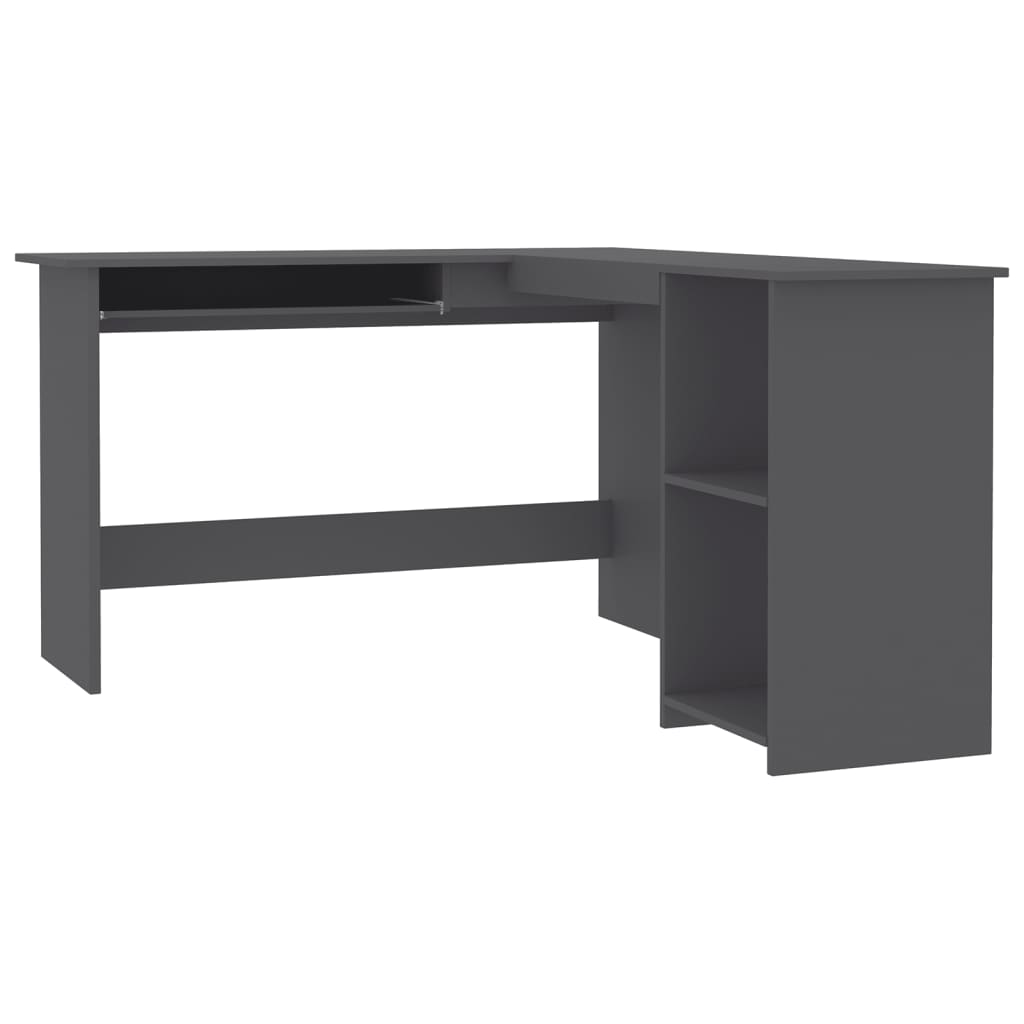 vidaXL L-Shaped Corner Desk Grey 120x140x75 cm Engineered Wood