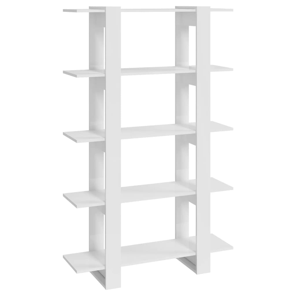 vidaXL Book Cabinet/Room Divider High Gloss White 100x30x160 cm