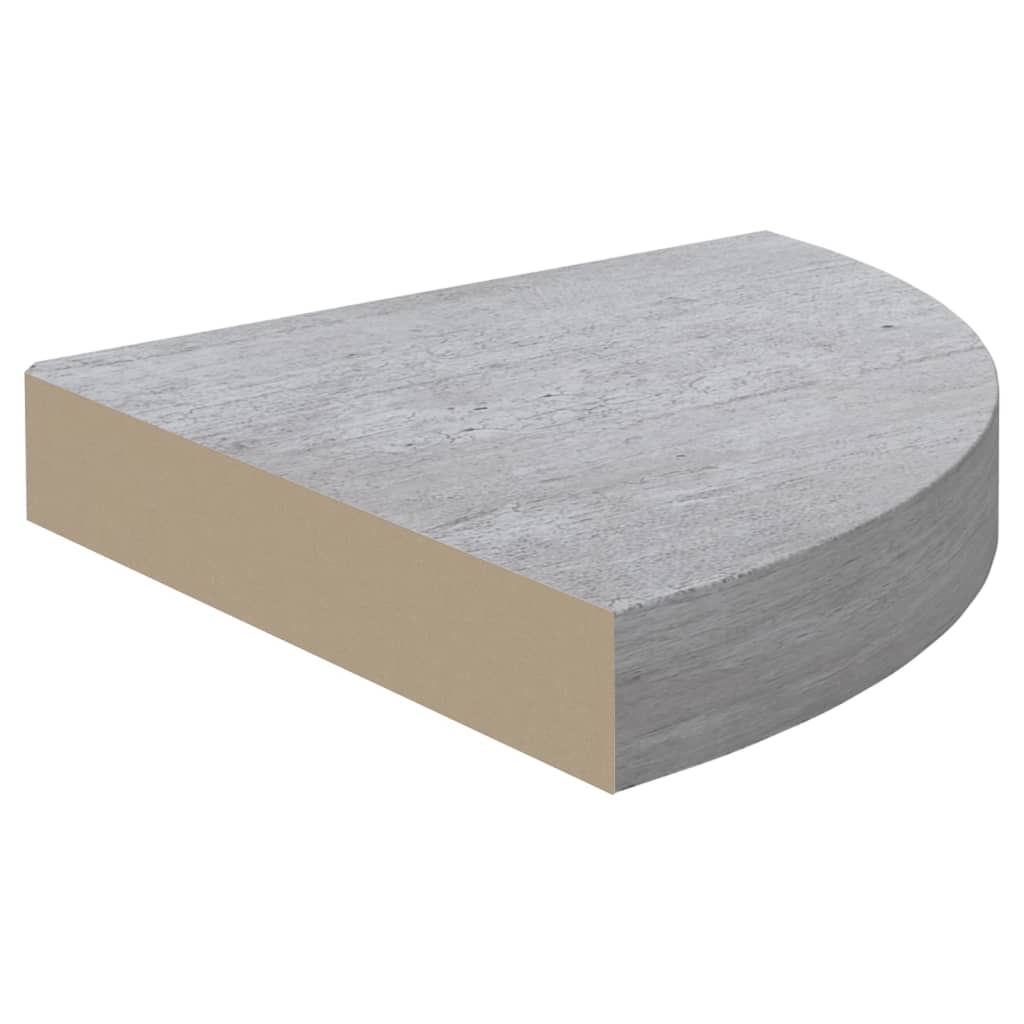 vidaXL Wall Corner Shelf Concrete Grey 35x35x3.8 cm MDF