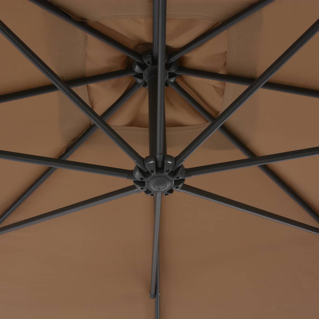 vidaXL Cantilever Umbrella with Steel Pole 300 cm Taupe