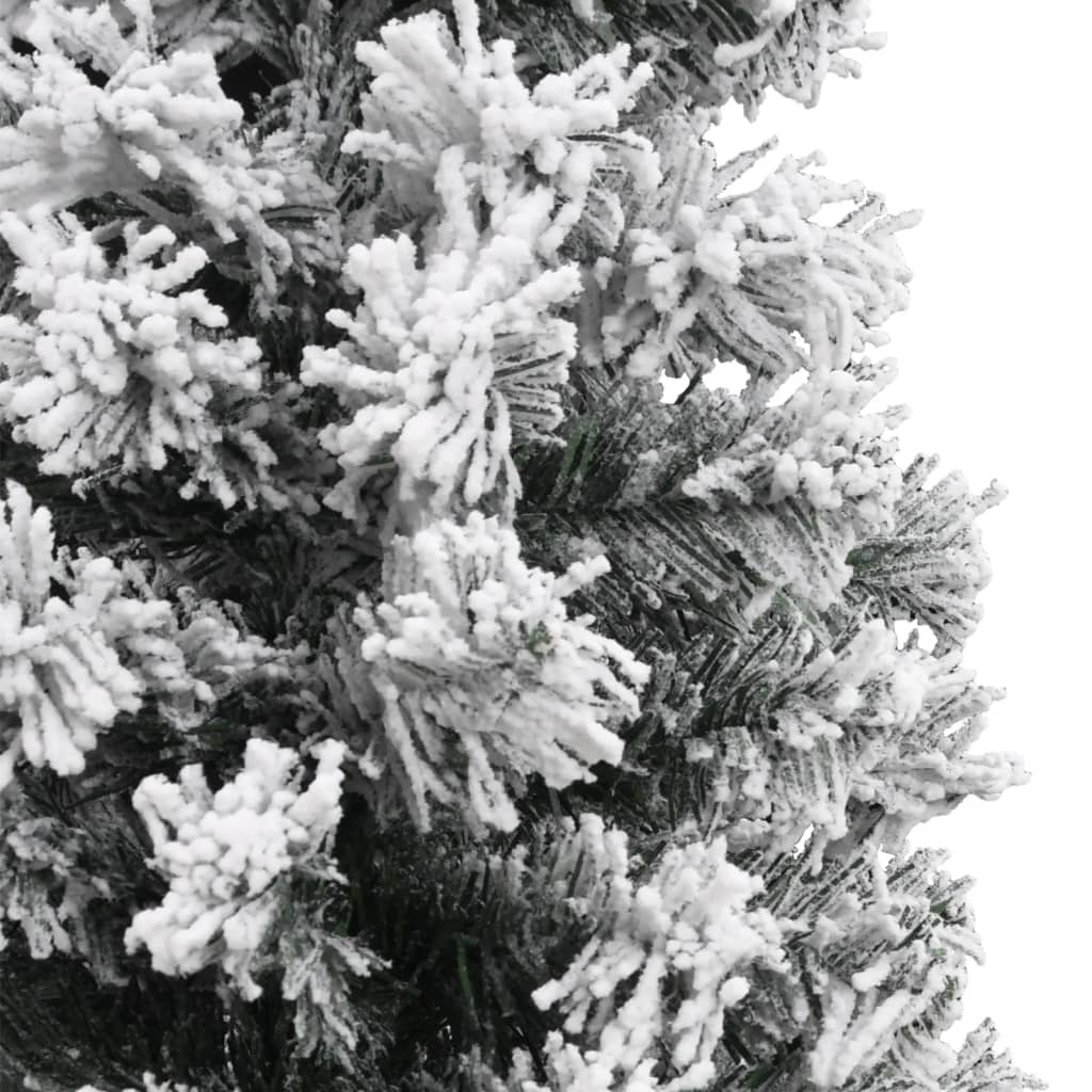 vidaXL Slim Artificial Christmas Tree with Flocked Snow Green 180 cm PVC