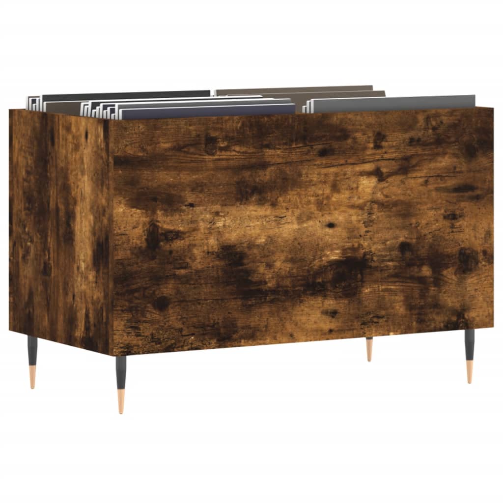vidaXL Record Cabinet Smoked Oak 74.5x38x48 cm Engineered Wood