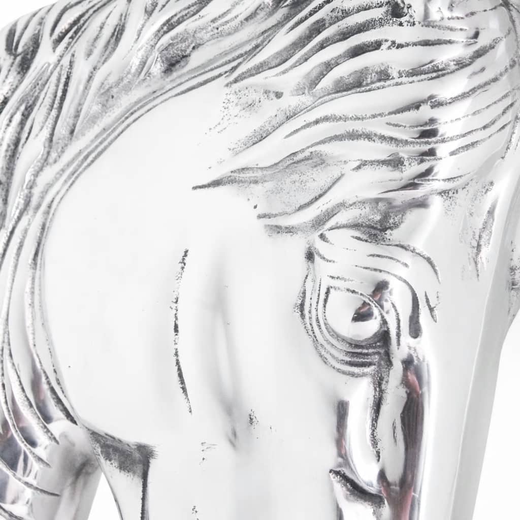 vidaXL Horse Head Decoration Wall-Mounted Aluminium Silver
