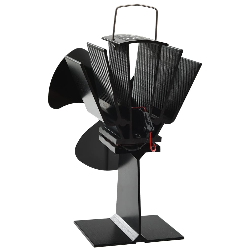 vidaXL Heat Powered Stove Fan 3 Blades Black