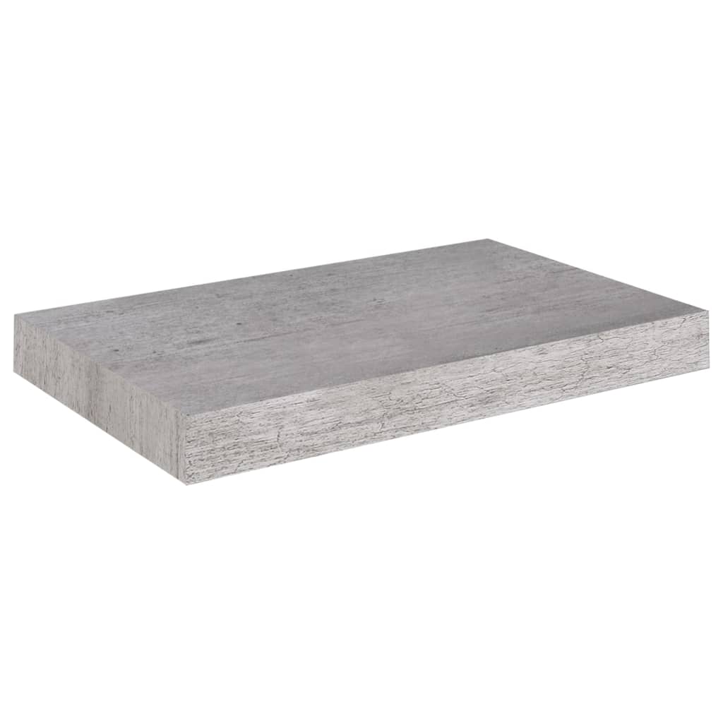 vidaXL Floating Wall Shelves 2 pcs Concrete Grey 40x23x3.8 cm MDF