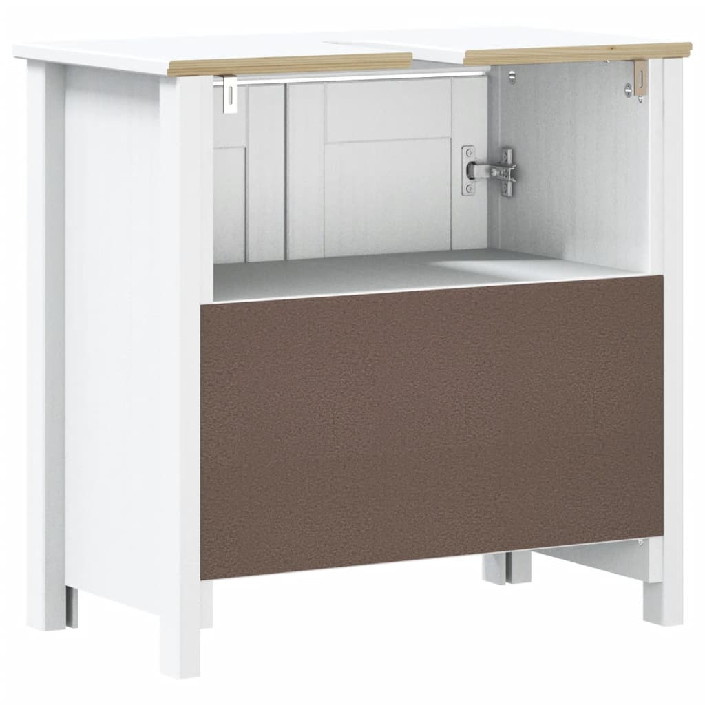 vidaXL Bathroom Sink Cabinet BERG White 60x34x59 cm Solid Wood Pine