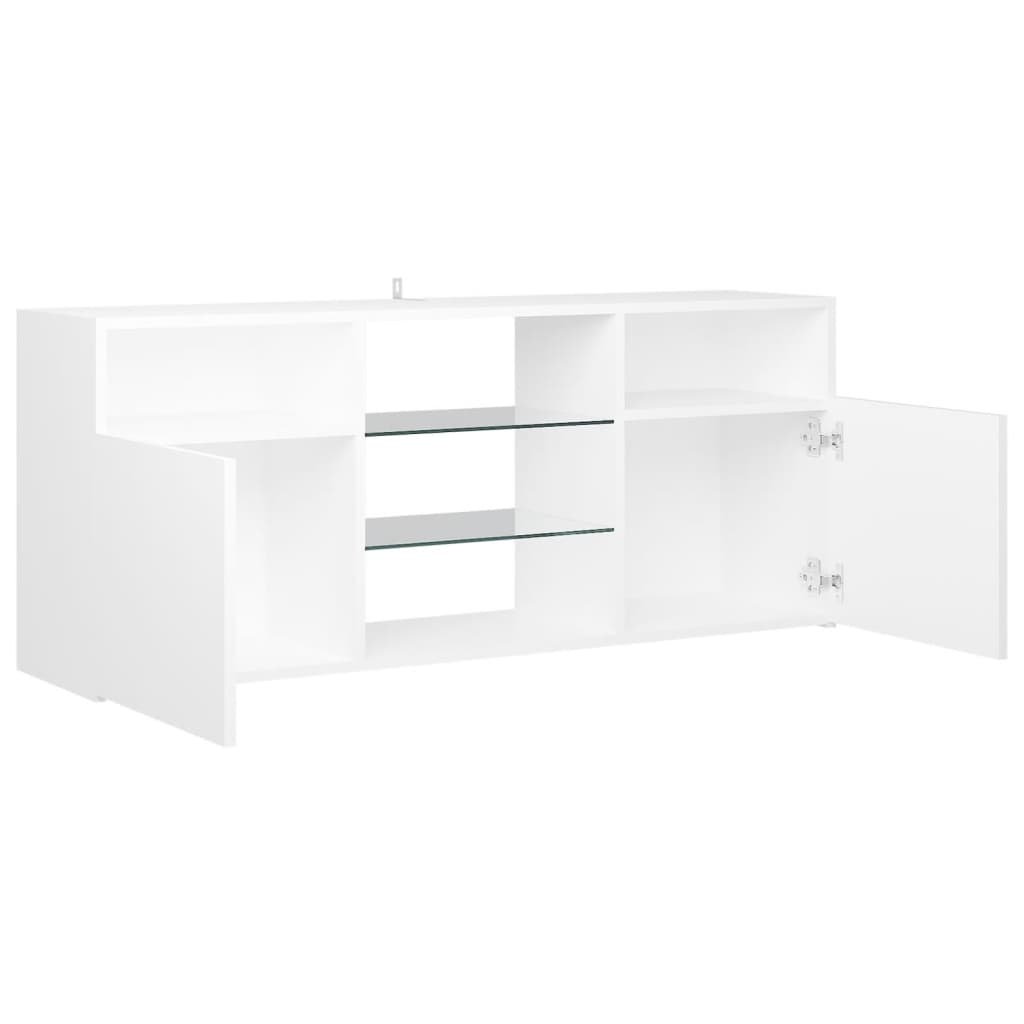 vidaXL TV Cabinet with LED Lights White 120x30x50 cm