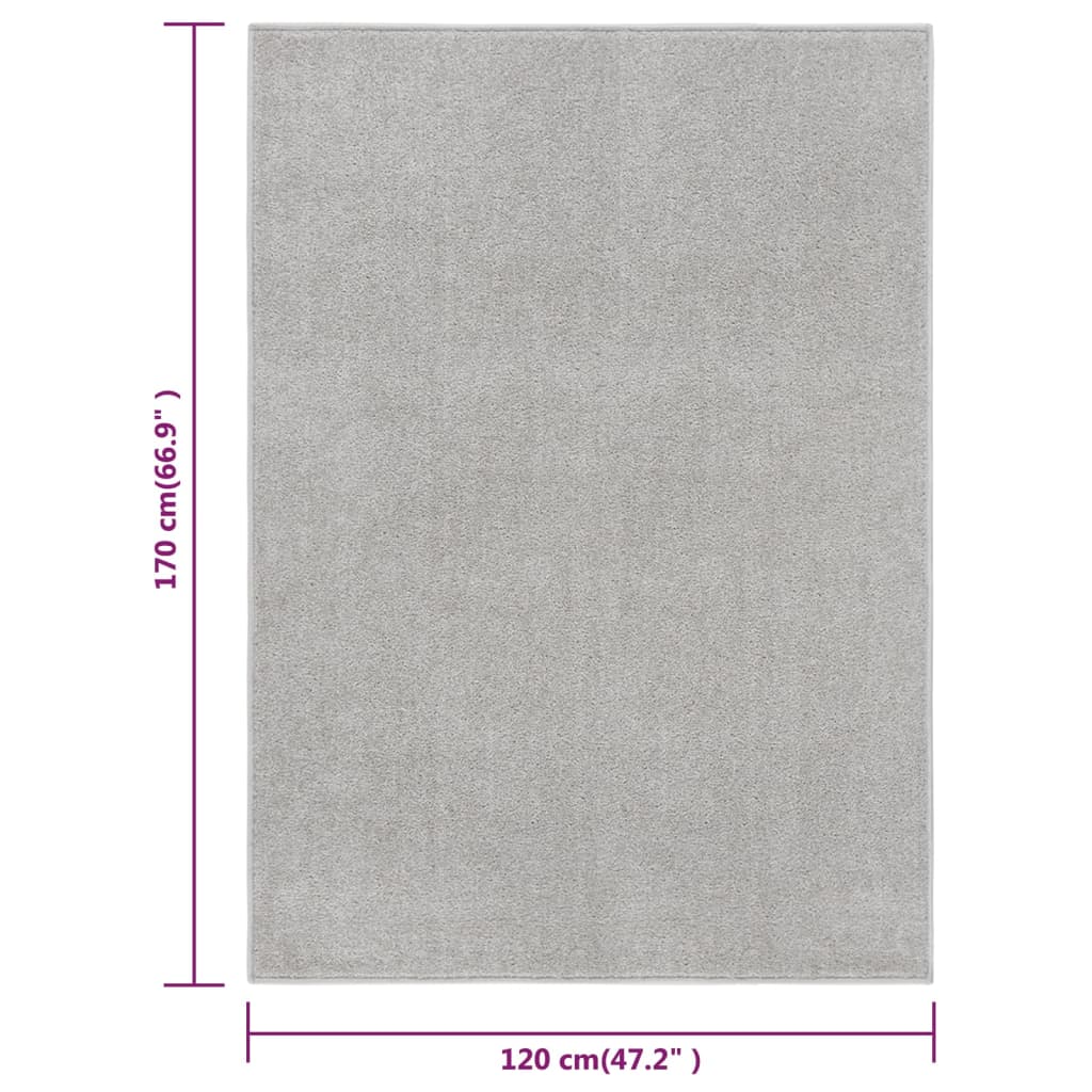vidaXL Rug Short Pile 120x170 cm Light Grey