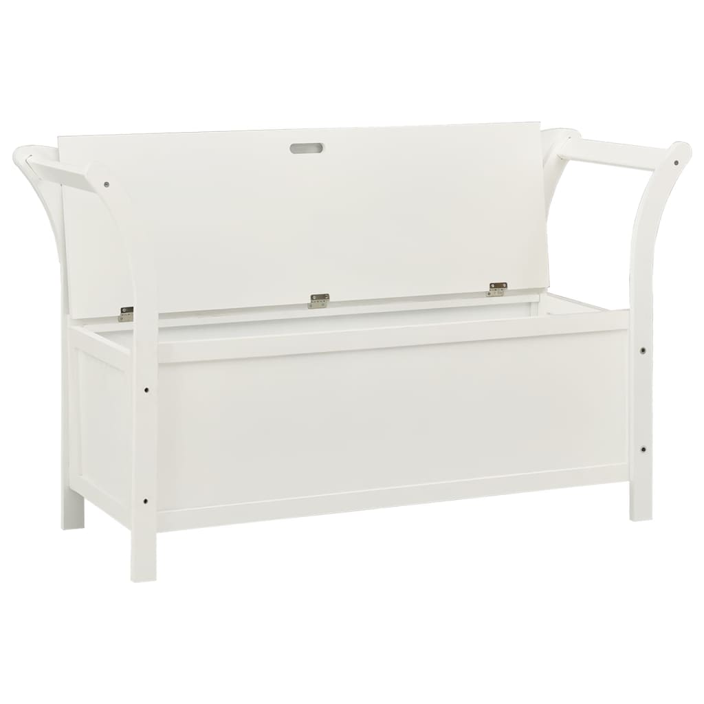 vidaXL Bench White 107x45x75.5 cm Solid Wood Fir