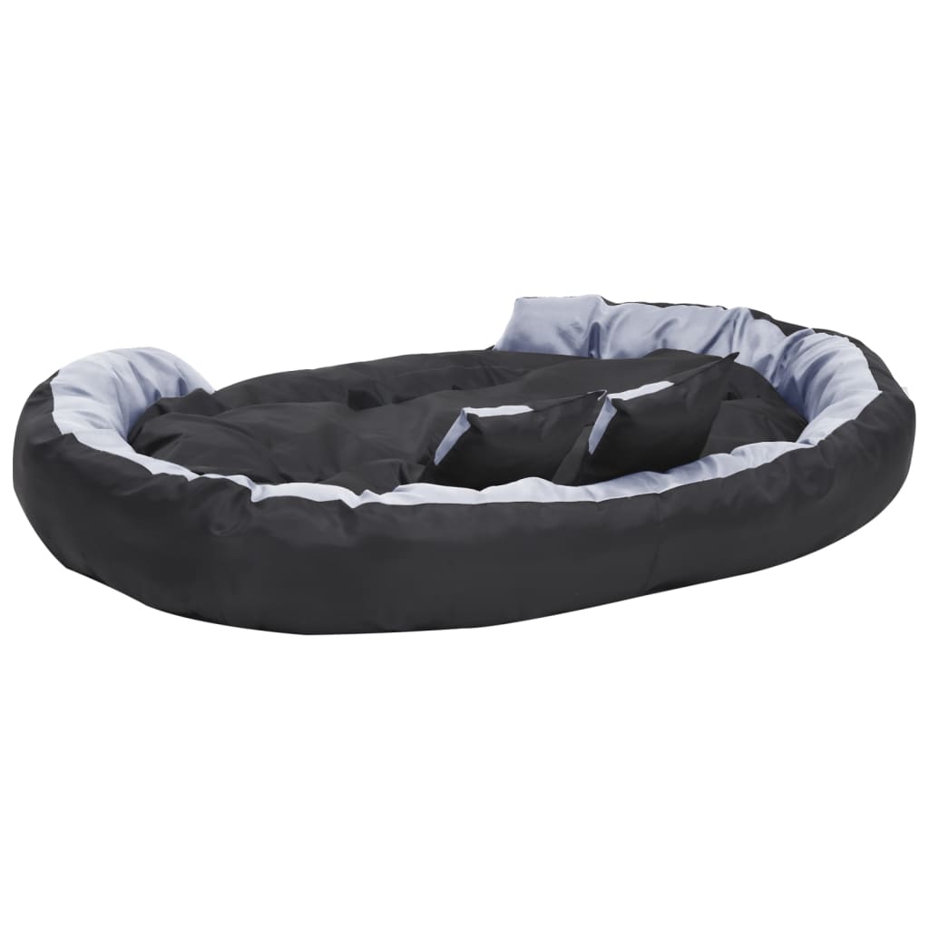 vidaXL Reversible & Washable Dog Cushion Grey and Black 150x120x25 cm