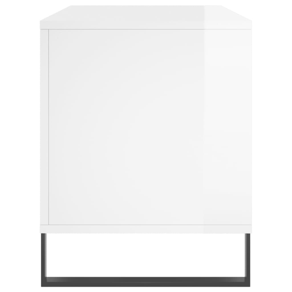 vidaXL Record Cabinet High Gloss White 100x38x48 cm Engineered Wood