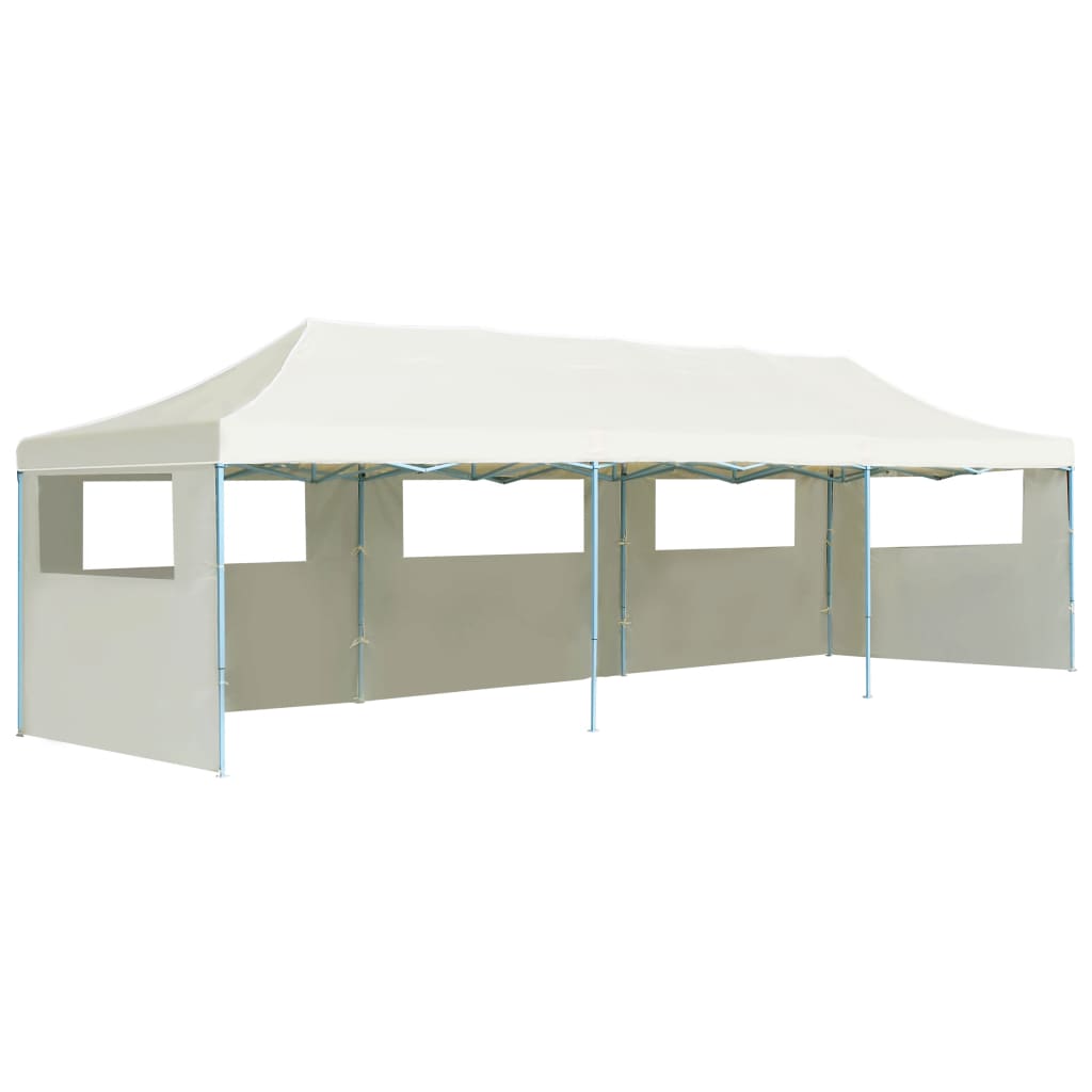 vidaXL Folding Pop-up Party Tent with 5 Sidewalls 3x9 m Cream