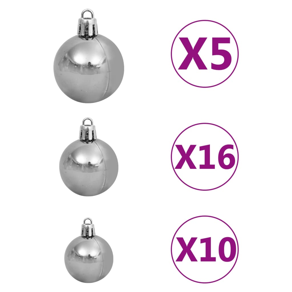 vidaXL Artificial Pre-lit Christmas Tree with Ball Set Pinecones 210 cm