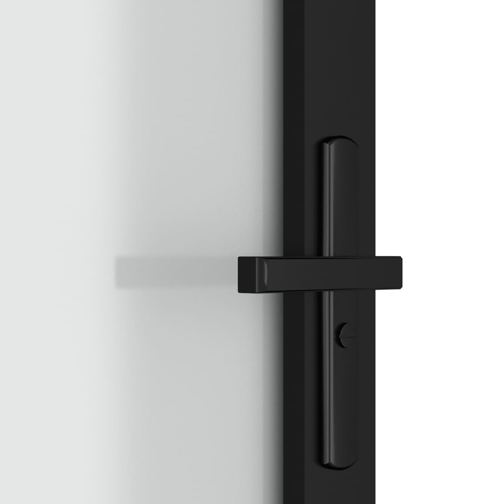 vidaXL Interior Door 93x201.5 cm Black Matt Glass and Aluminium