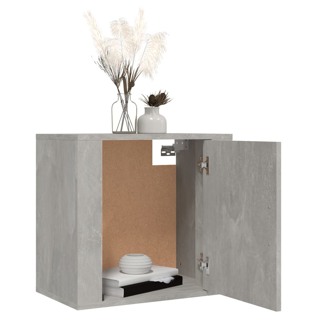 vidaXL Wall-mounted Bedside Cabinet Concrete Grey 50x30x47 cm