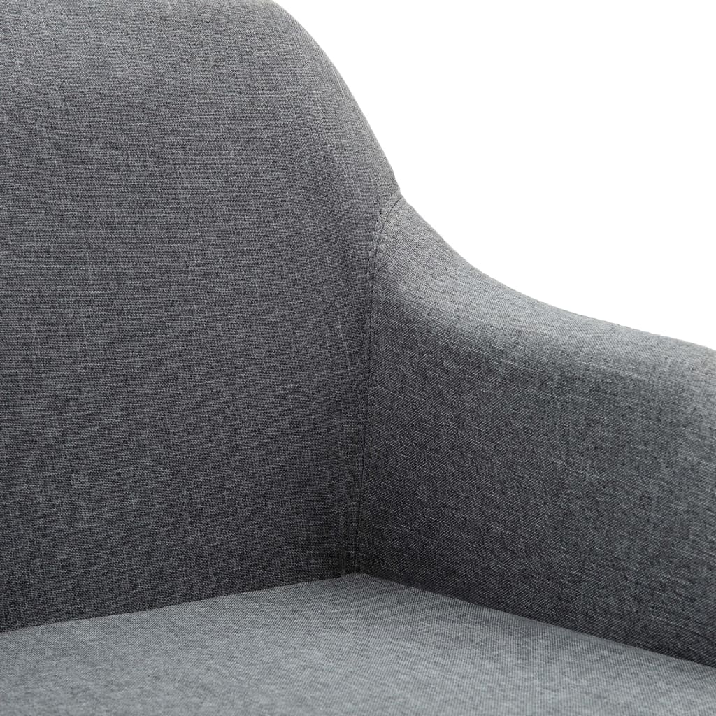 vidaXL Swivel Dining Chairs 2 pcs Light Grey Fabric