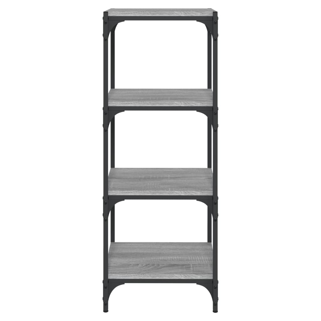 vidaXL Book Cabinet Grey Sonoma 40x33x100 cm Engineered Wood and Steel