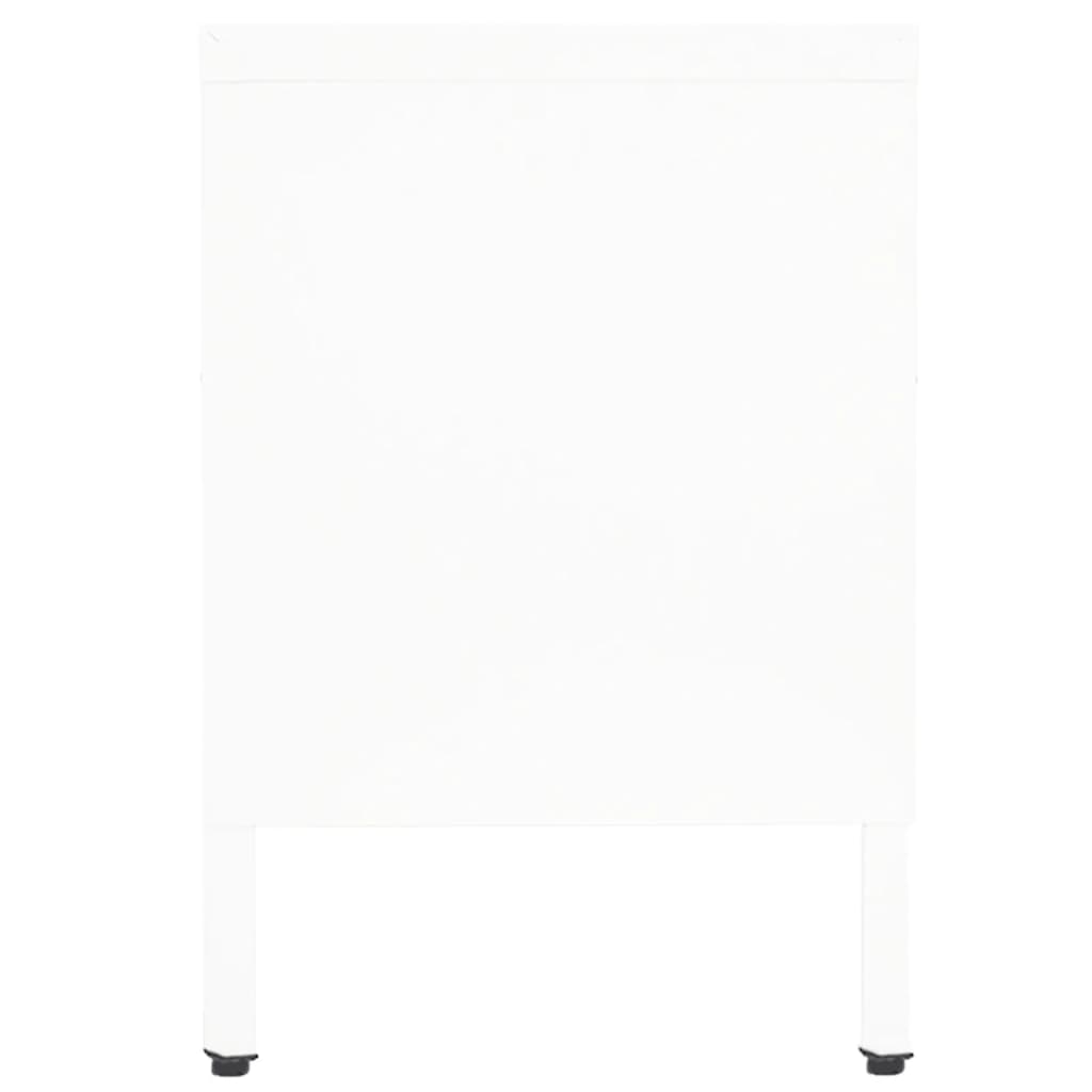 vidaXL TV Cabinet White 90x30x44 cm Steel and Glass