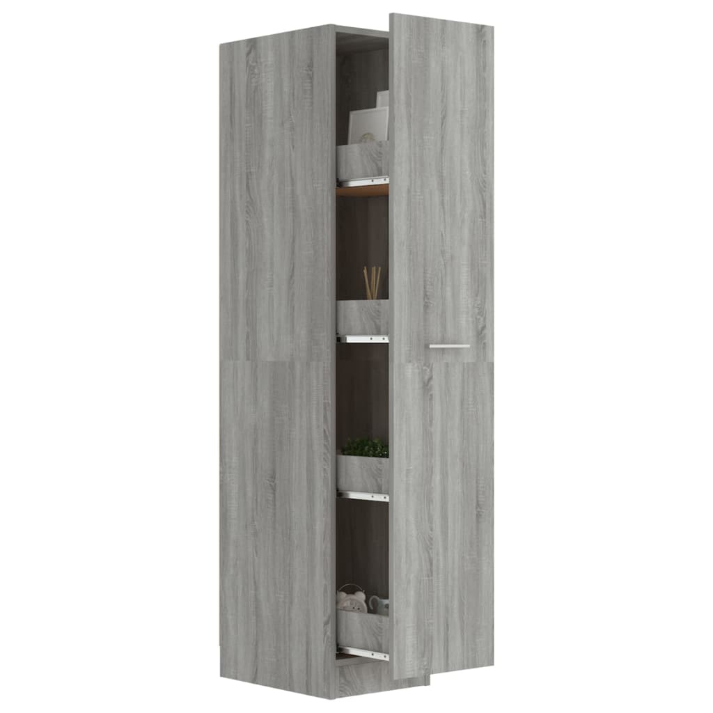 vidaXL Apothecary Cabinet Grey Sonoma 30x42.5x150 cm Engineered Wood