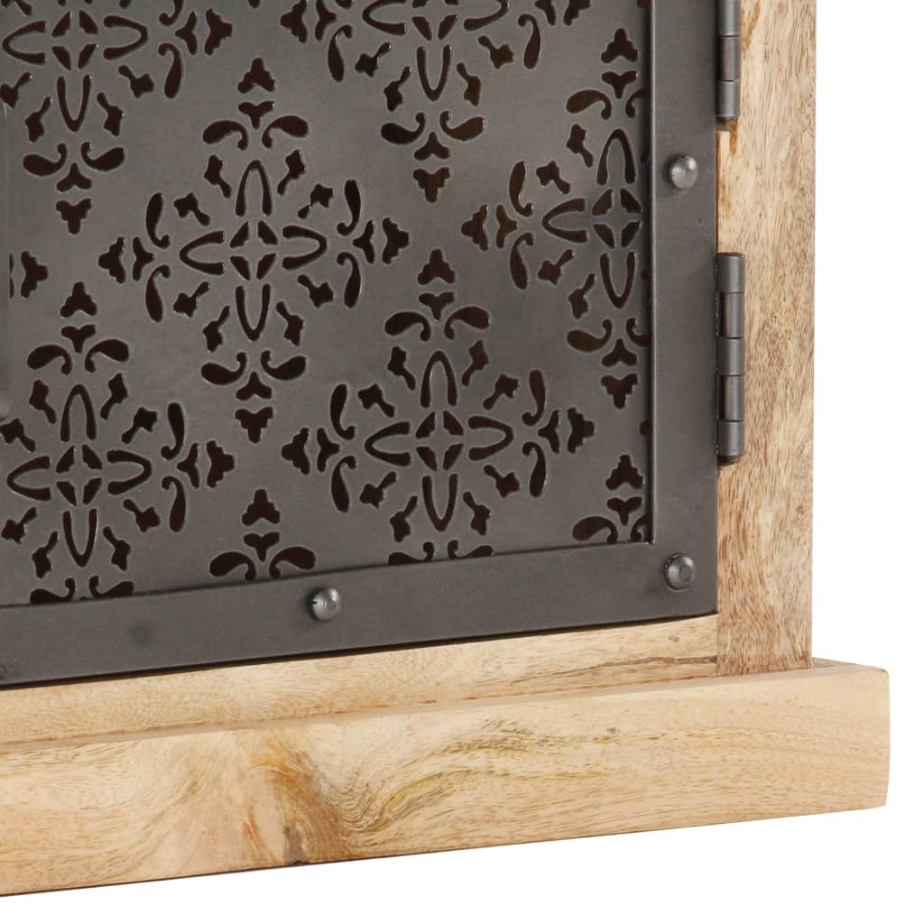 vidaXL TV Cabinet with Steel Doors 120x30x40cm Solid Mango Wood