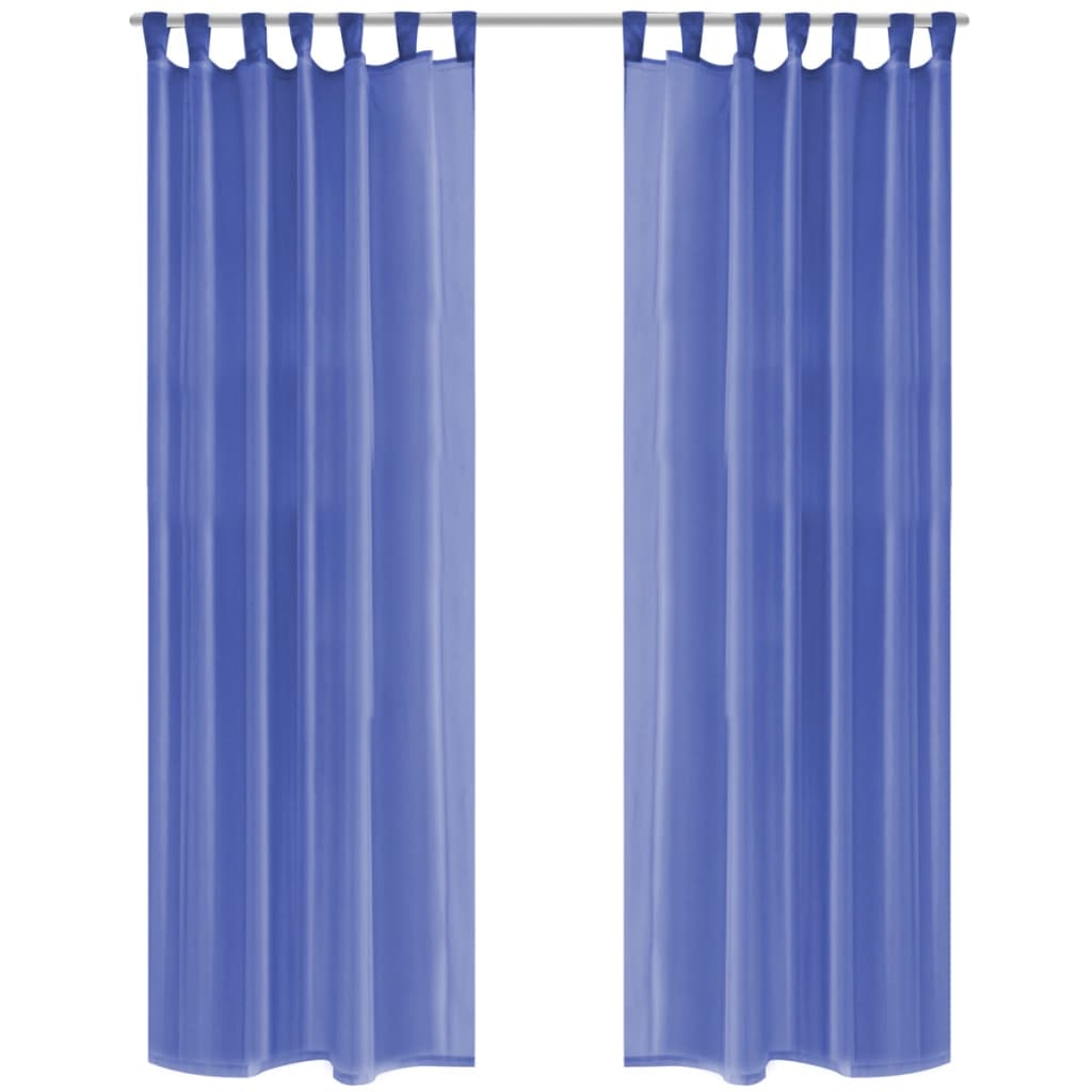 vidaXL Voile Curtains 2 pcs 140x225 cm Royal Blue