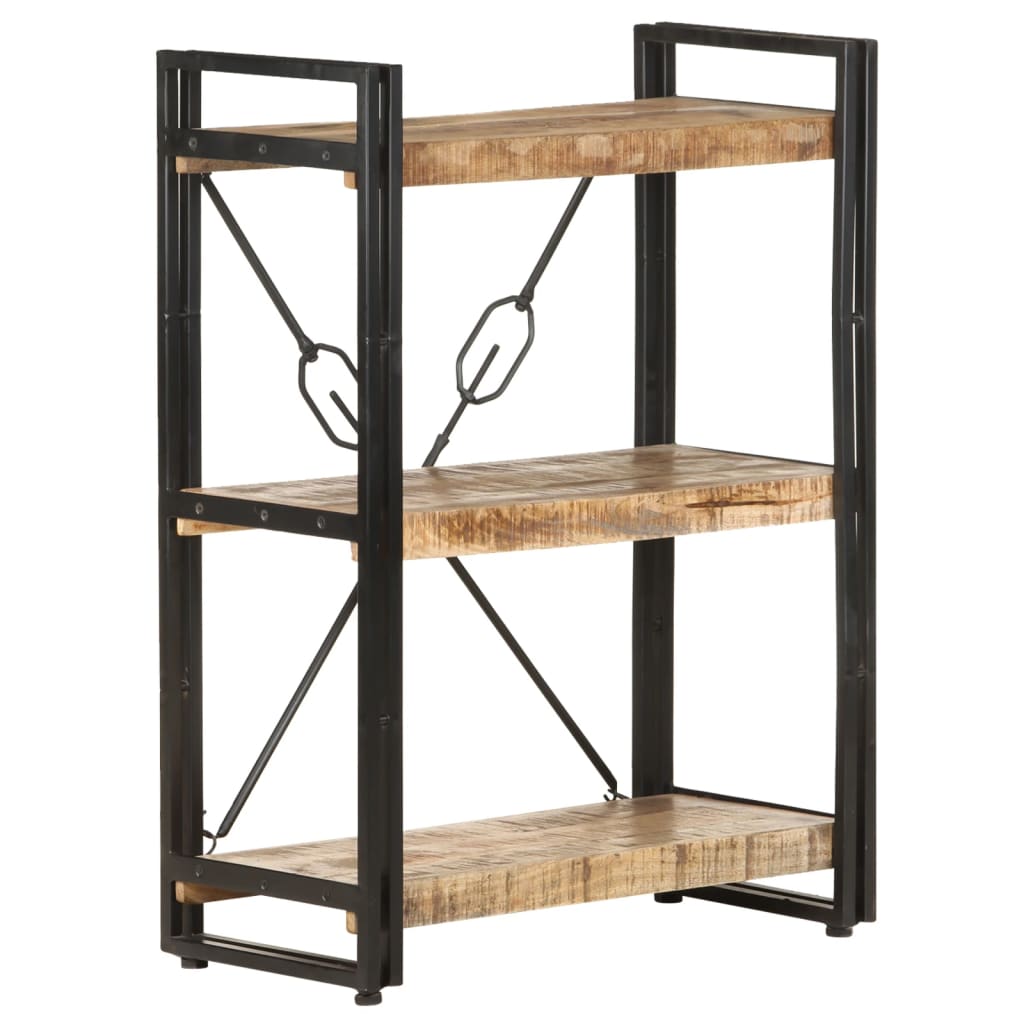 vidaXL 3-Tier Bookcase 60x30x80 cm Solid Mango Wood