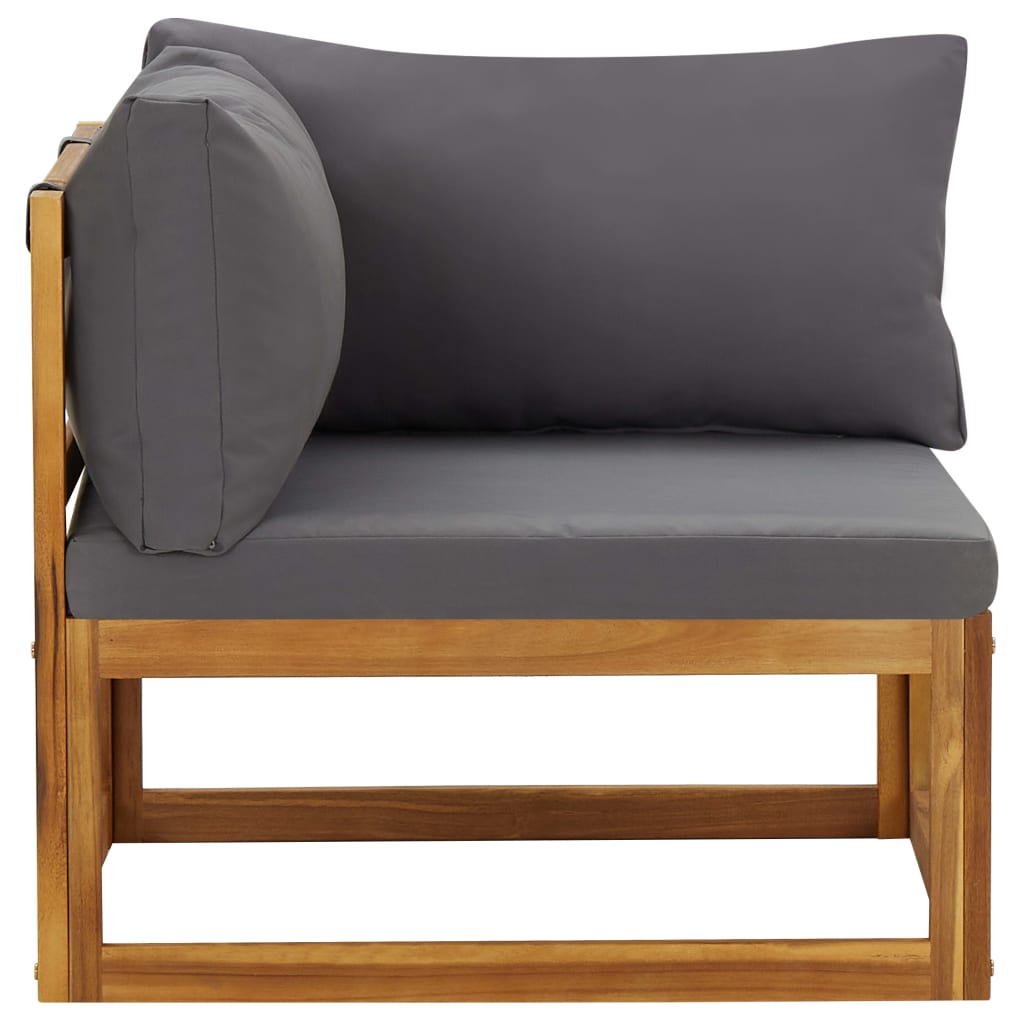 vidaXL Sectional Corner Sofas 2 pcs with Cushions Solid Wood Acacia