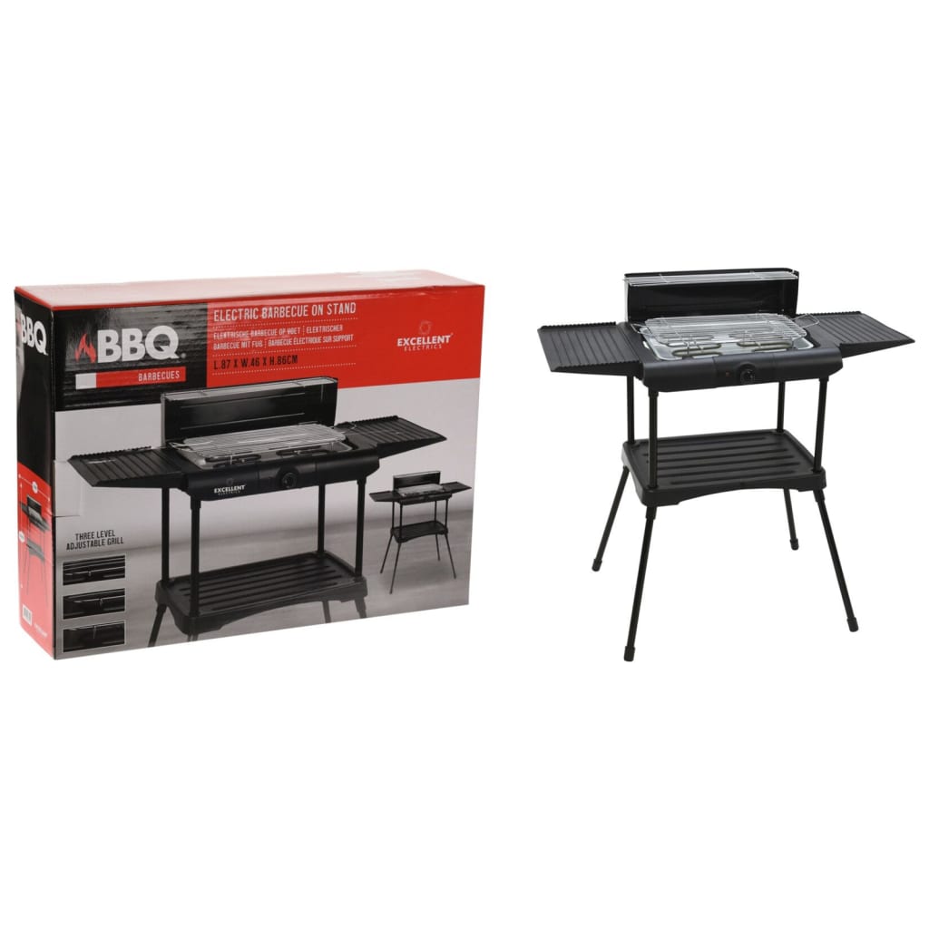 ProGarden BBQ Grill Electric on Stand 2000 W Black