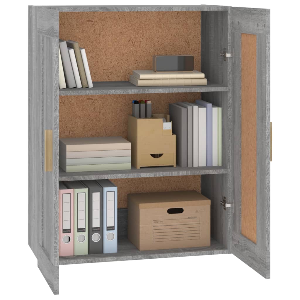 vidaXL Wall Cabinet Grey Sonoma 69.5x32.5x90 cm Engineered Wood