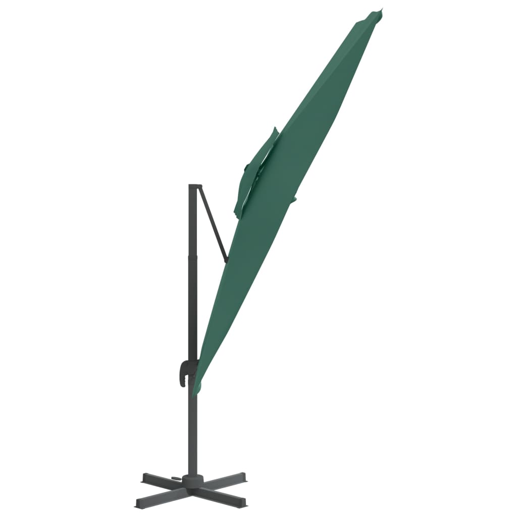vidaXL Double Top Cantilever Umbrella Green 400x300 cm