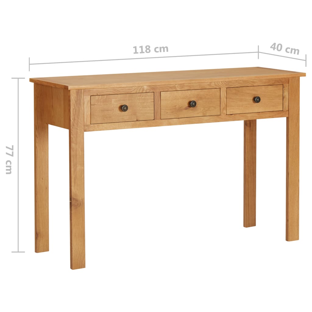 vidaXL Dressing Table 118x40x77 cm Solid Oak Wood