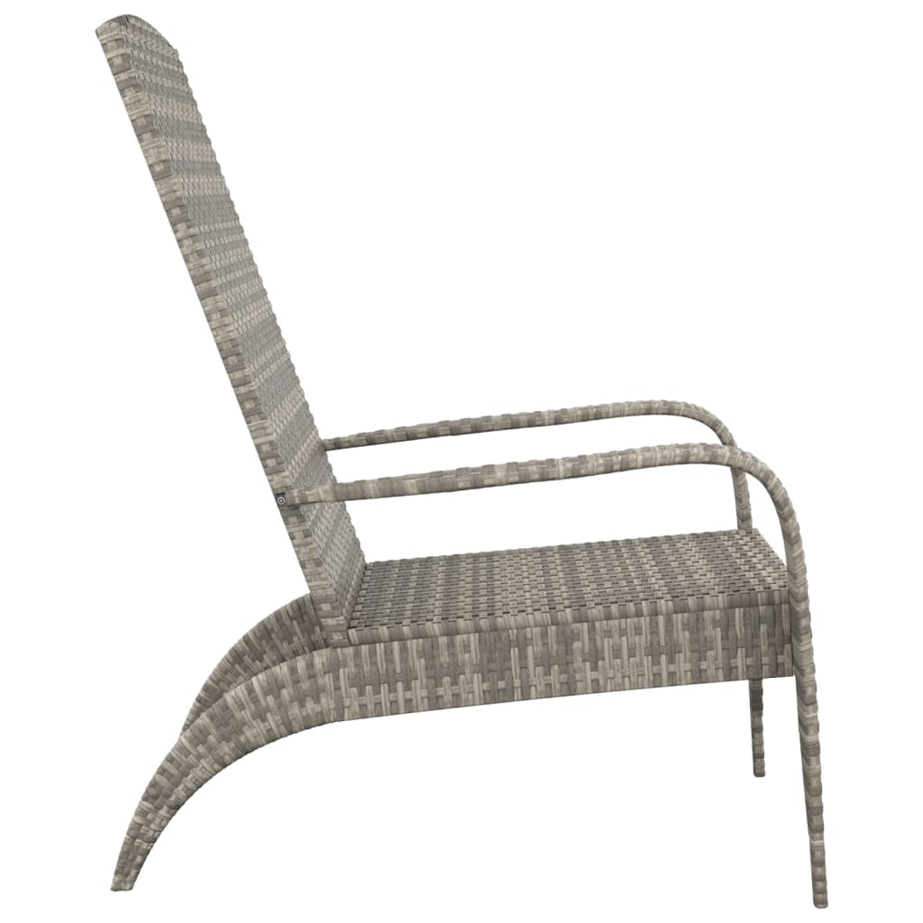 vidaXL Garden Adirondack Chair Grey Poly Rattan