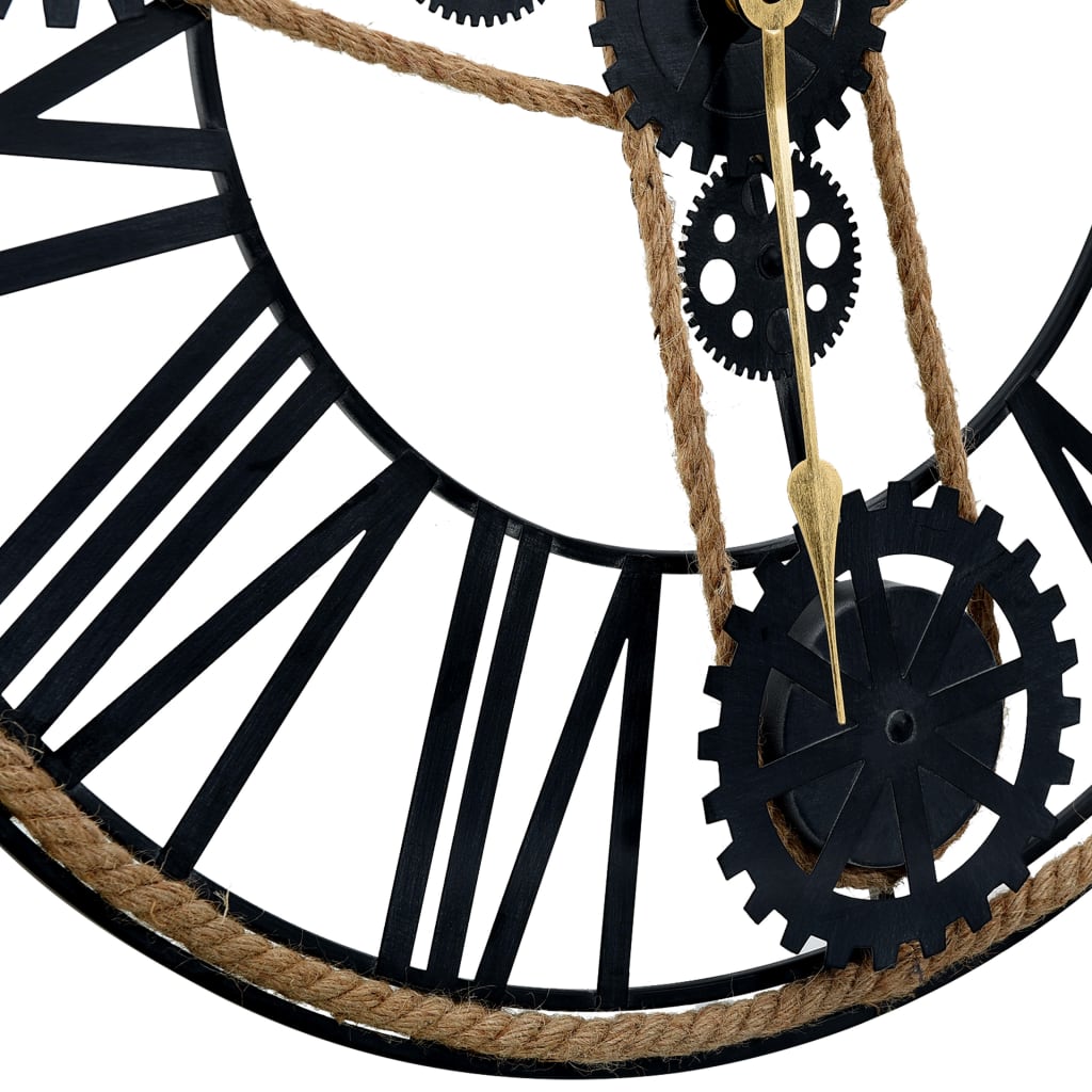 vidaXL Wall Clock Black 70 cm Metal