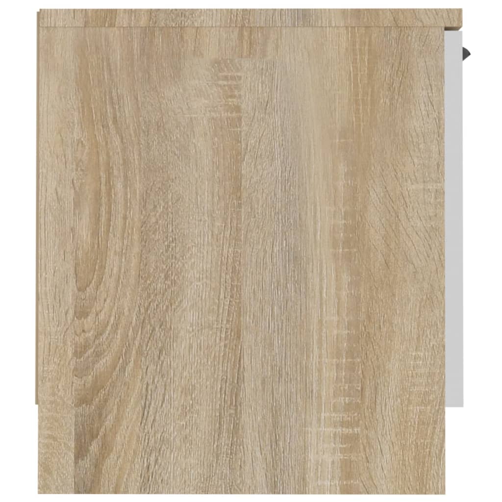 vidaXL TV Cabinet White and Sonoma Oak 140x35x40 cm Engineered Wood