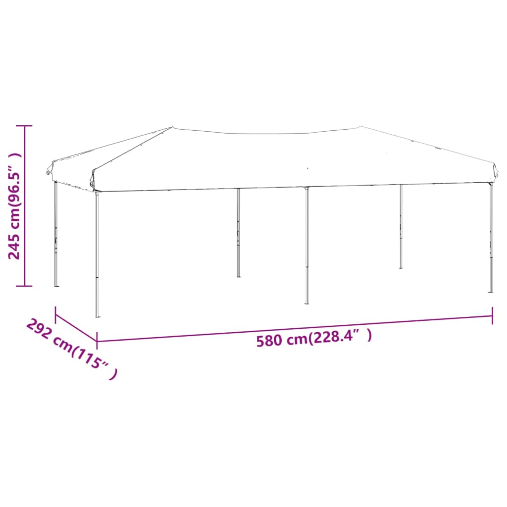 vidaXL Folding Party Tent Cream 3x6 m