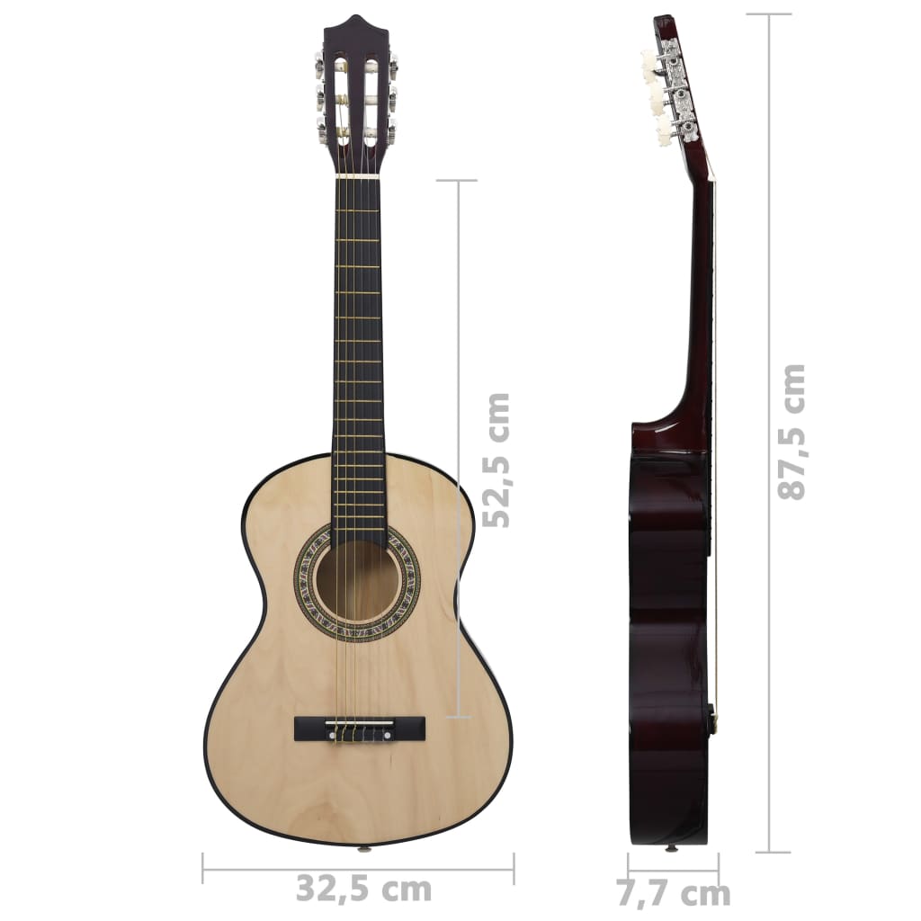 vidaXL Classical Guitar for Beginner and Kid 1/2 34 Basswood