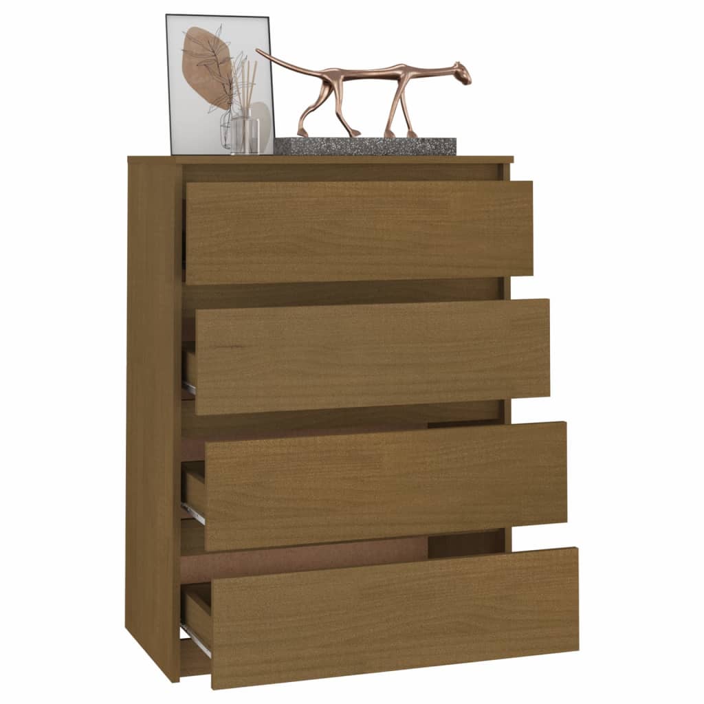 vidaXL Side Cabinet Honey Brown 60x36x84 cm Solid Pinewood