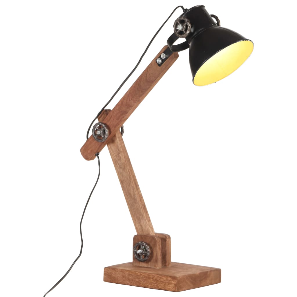 vidaXL Industrial Desk Lamp Black Round 58x18x90 cm E27