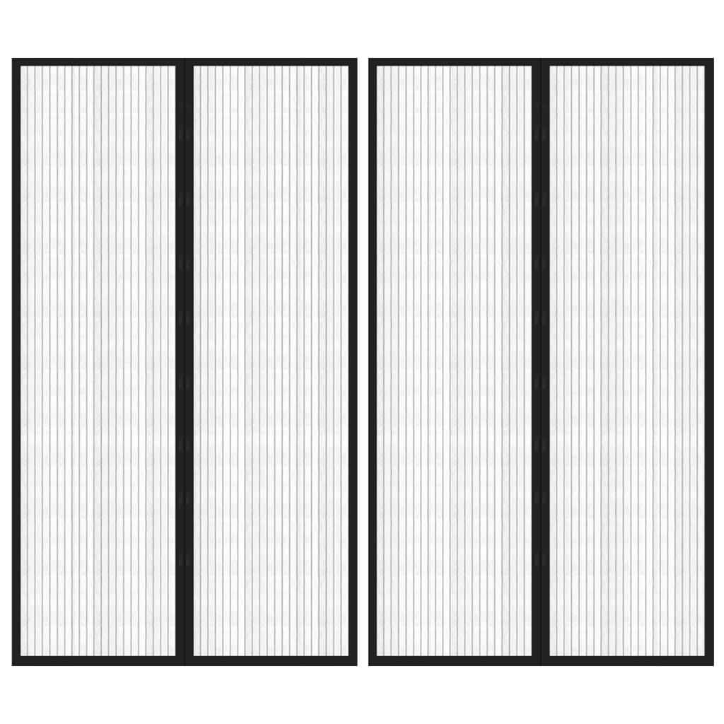 vidaXL Insect Door Curtains 2 pcs with Magnet Blocks Black 200x80 cm