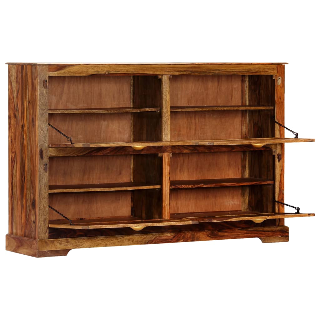 vidaXL Shoe Cabinet 140x35x90 cm Solid Sheesham Wood