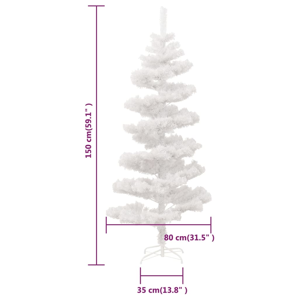 vidaXL Swirl Pre-lit Christmas Tree with Stand White 150 cm PVC
