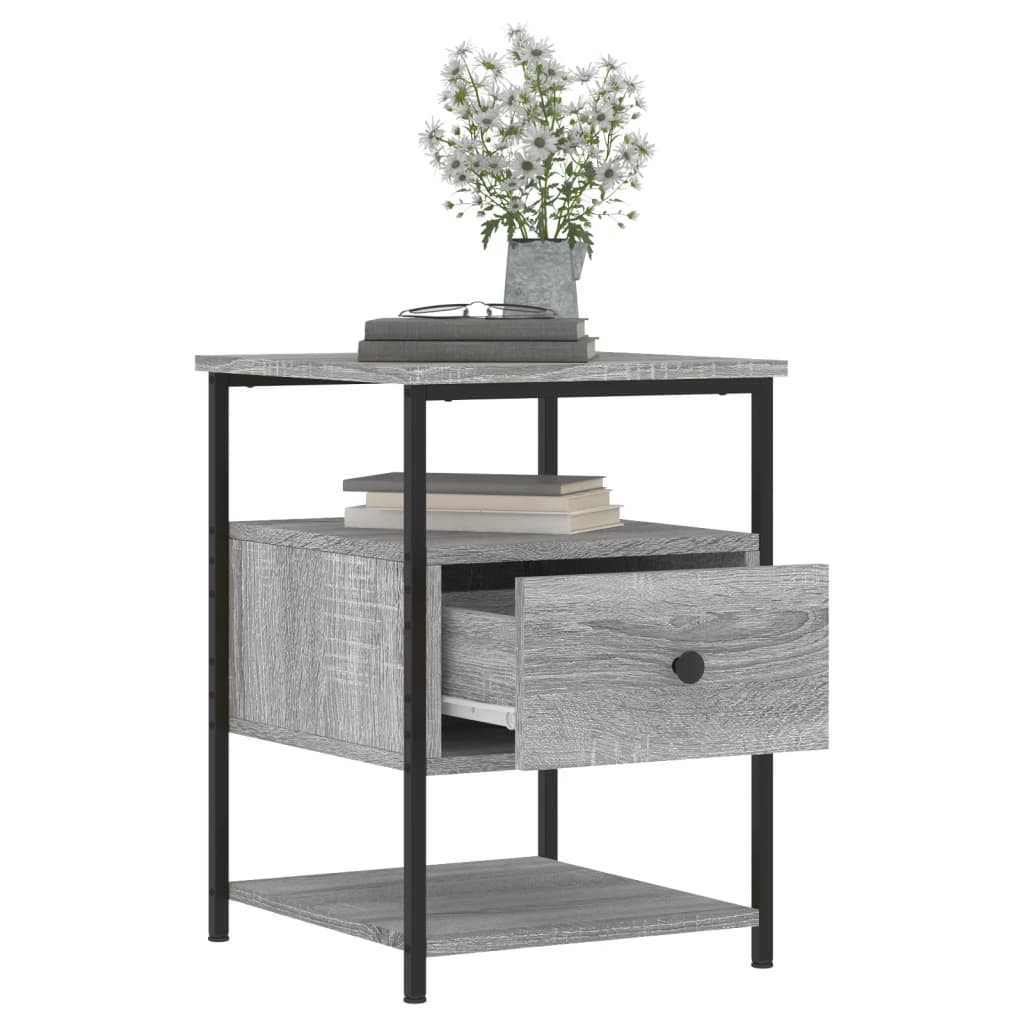 vidaXL Bedside Cabinet Grey Sonoma 40x42x56 cm Engineered Wood