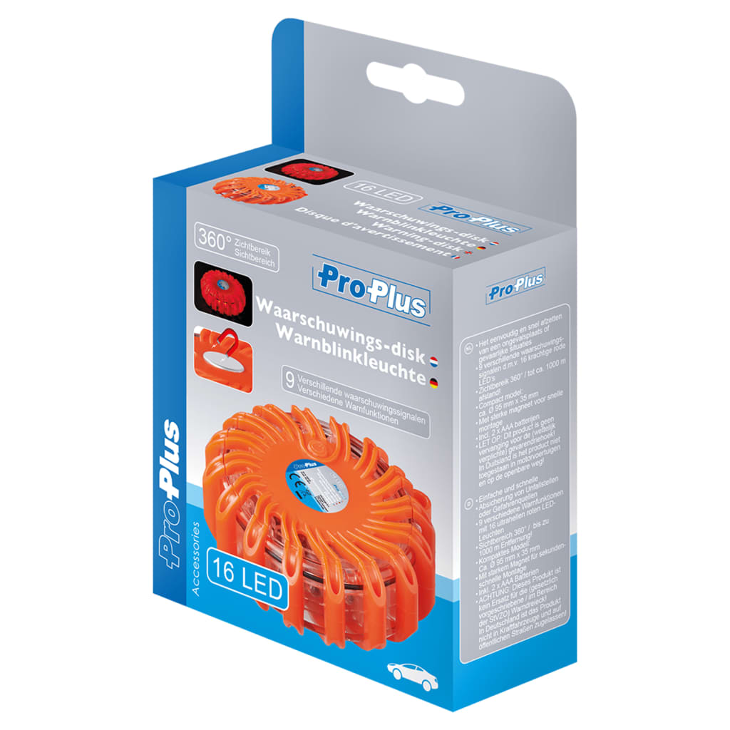 ProPlus Warning Disk 16 LEDs Orange 540322