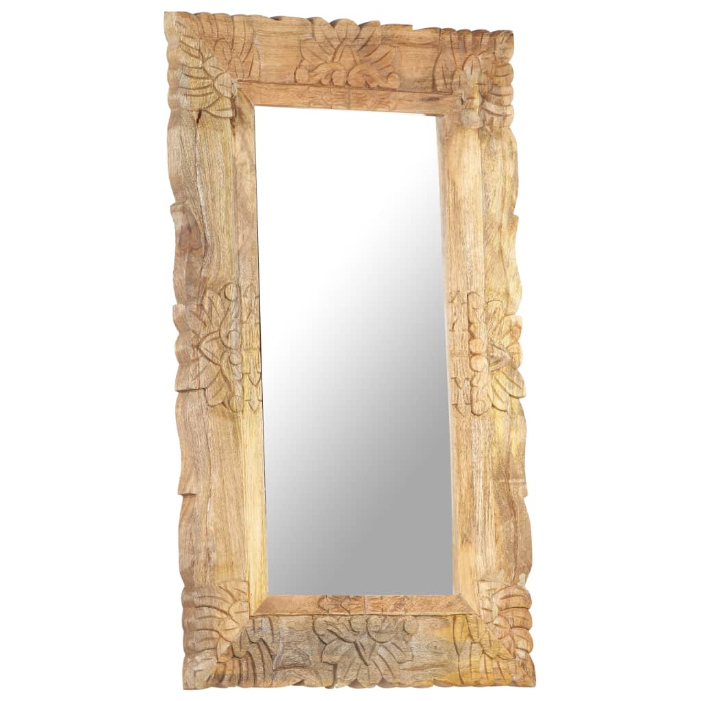 vidaXL Mirror 80x50 cm Solid Mango Wood
