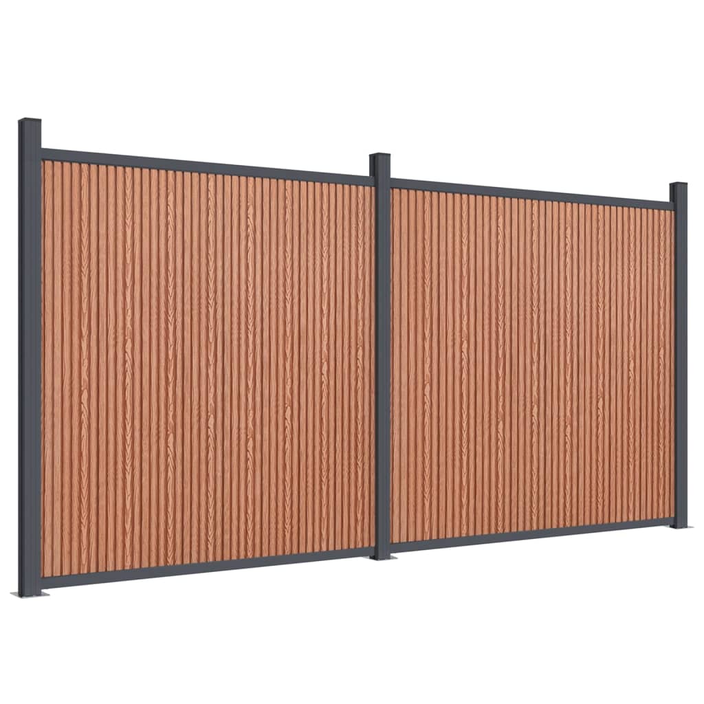 vidaXL Fence Panel Brown 353x186 cm WPC