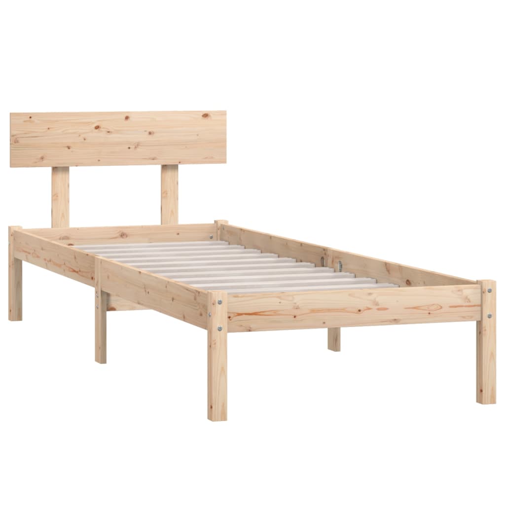 vidaXL Bed Frame Solid Wood Pine 90x190 cm Single